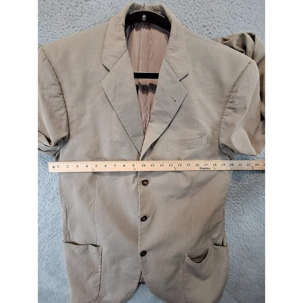 Joseph Abboud Men's Tan 3 Button Blazer Sport Coat Jacket Size 42L Made in USA‎